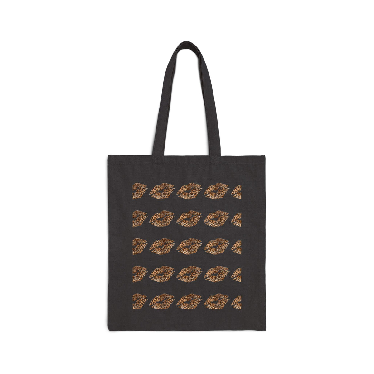 Kissed Pattern Tote Bag — Repeating Lip Print Canvas Shopper