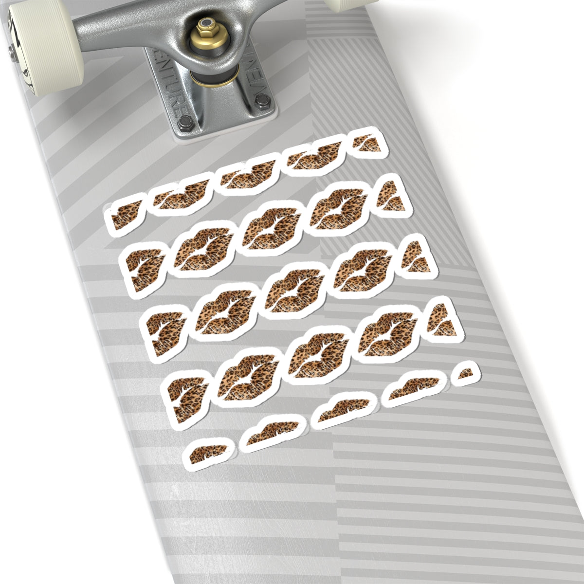 Cheetah Print Kiss Lip Stickers — Cute Animal Print Kiss-Cut Decals for Laptops, Phones & Planners