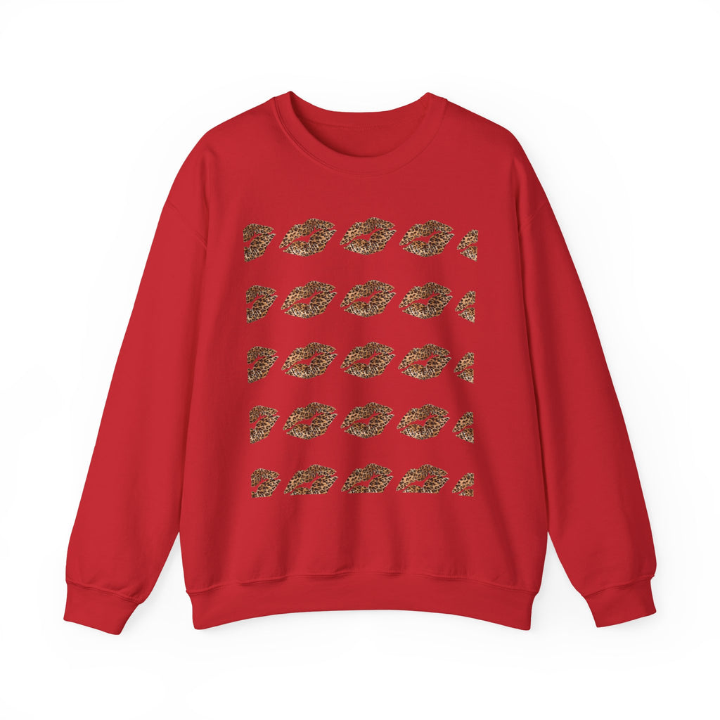 Crewneck Sweatshirt — Cheetah Kiss Print "Cheetah Print Is Life"