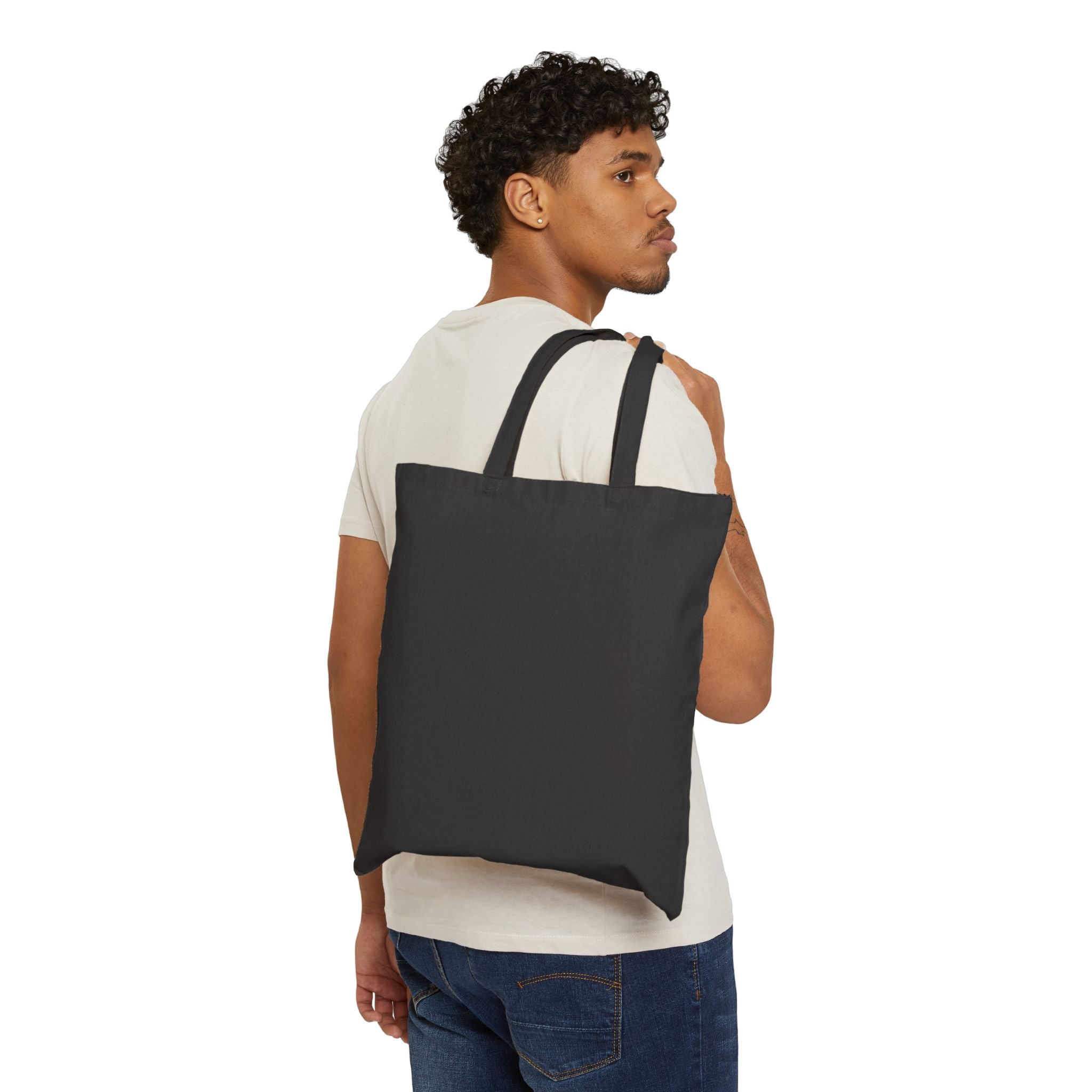 Kissed Pattern Tote Bag — Repeating Lip Print Canvas Shopper