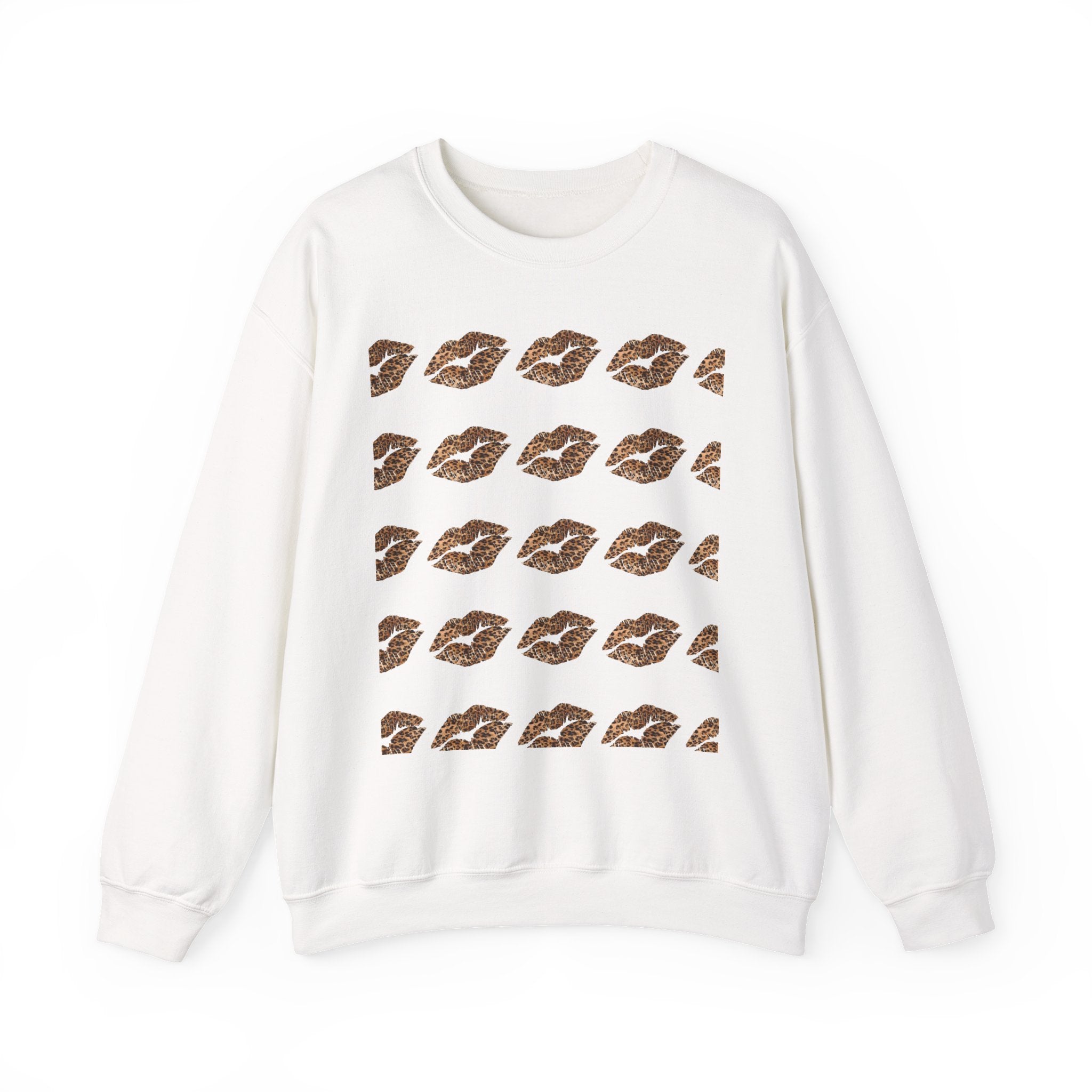 Crewneck Sweatshirt — Cheetah Kiss Print "Cheetah Print Is Life"