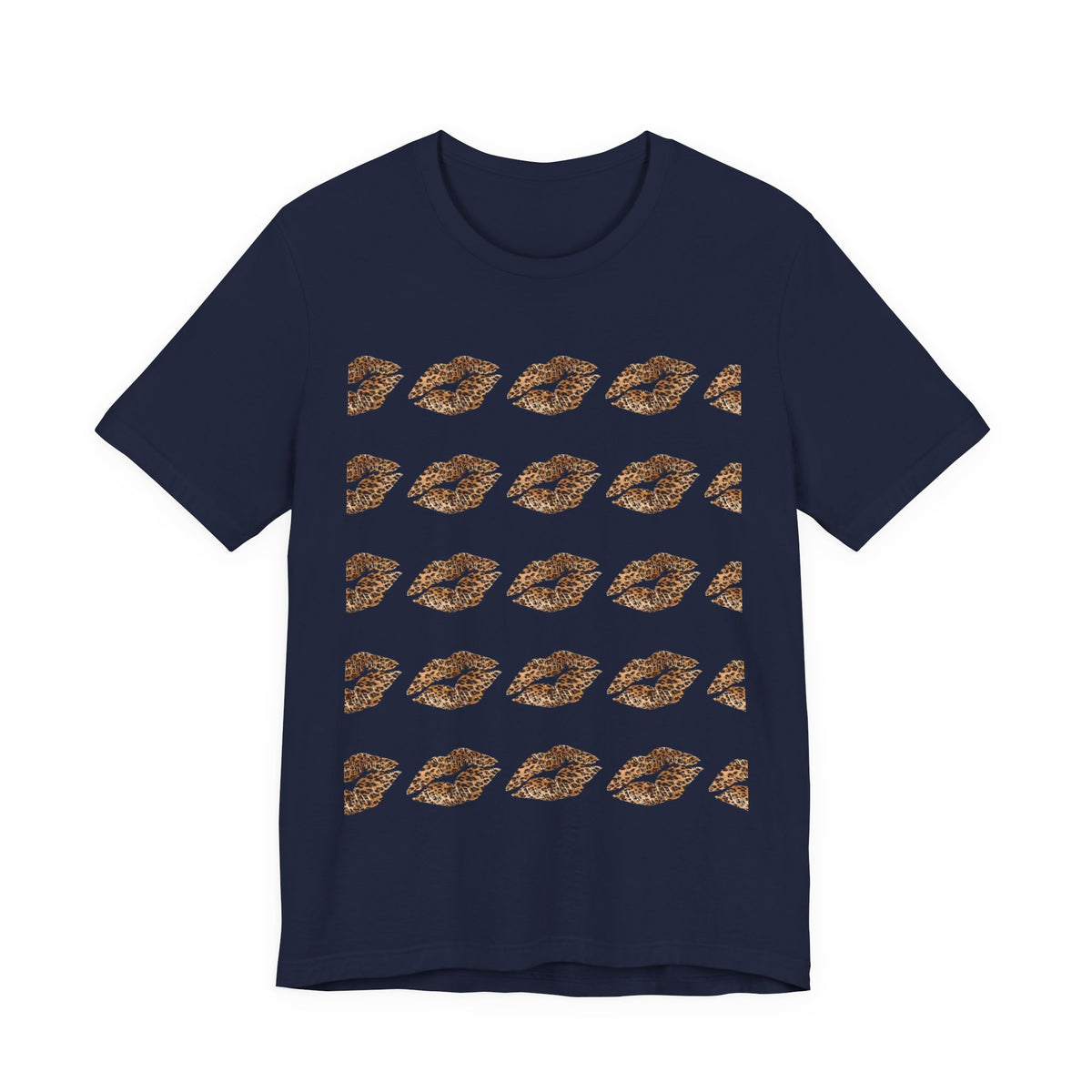 Cheetah Kiss Pattern Tee – Repeating Lip Print Graphic T-Shirt