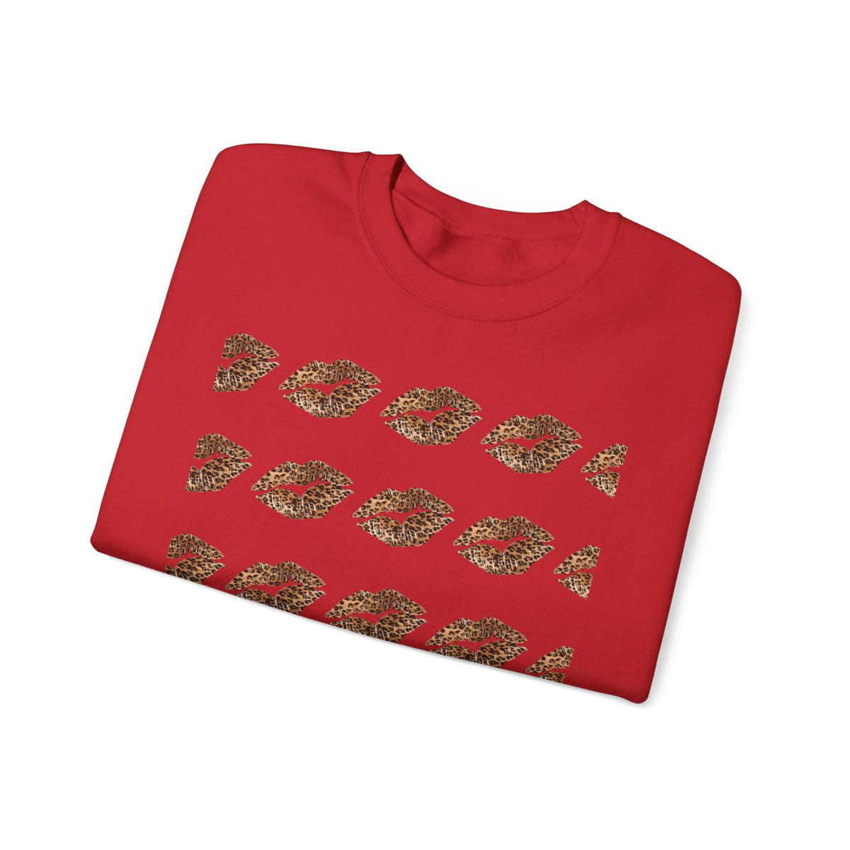 Crewneck Sweatshirt — Cheetah Kiss Print "Cheetah Print Is Life"
