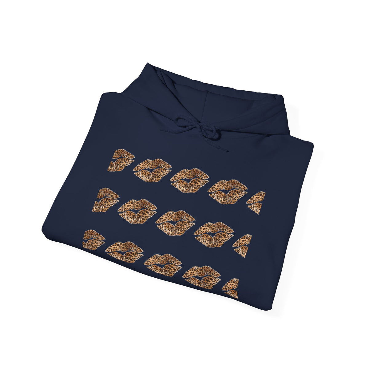 Cheetah Kiss Pattern Hoodie — Trendy Animal Print Lip Motif Pullover