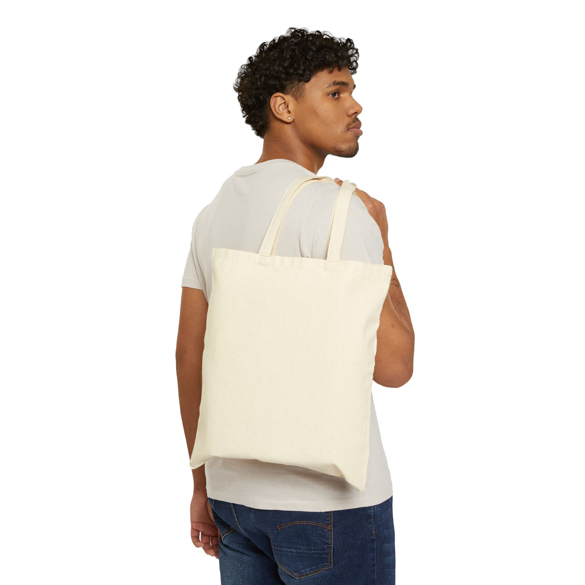 Kissed Pattern Tote Bag — Repeating Lip Print Canvas Shopper