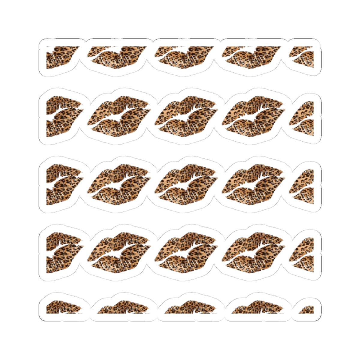 Cheetah Print Kiss Lip Stickers — Cute Animal Print Kiss-Cut Decals for Laptops, Phones & Planners